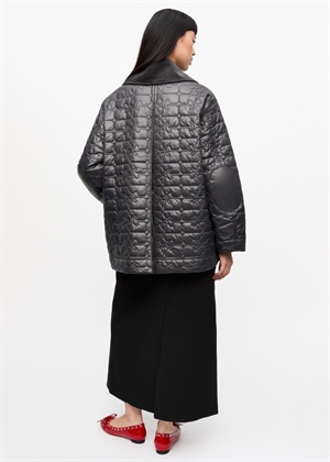 Shiny Quilt midi jakke Phantom W0343 Ganni 